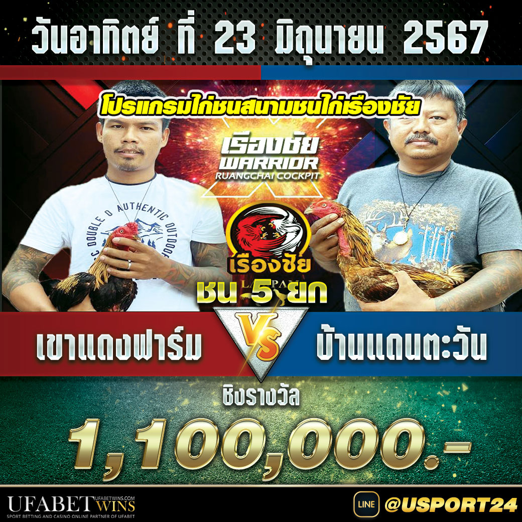 สนามชนไก่เรืองชัย อาทิตย์ที่23มิถุนายน2567