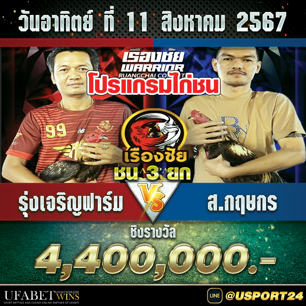 สนามชนไก่เรืองชัย อาทิตย์ที่11สิงหาคม2567