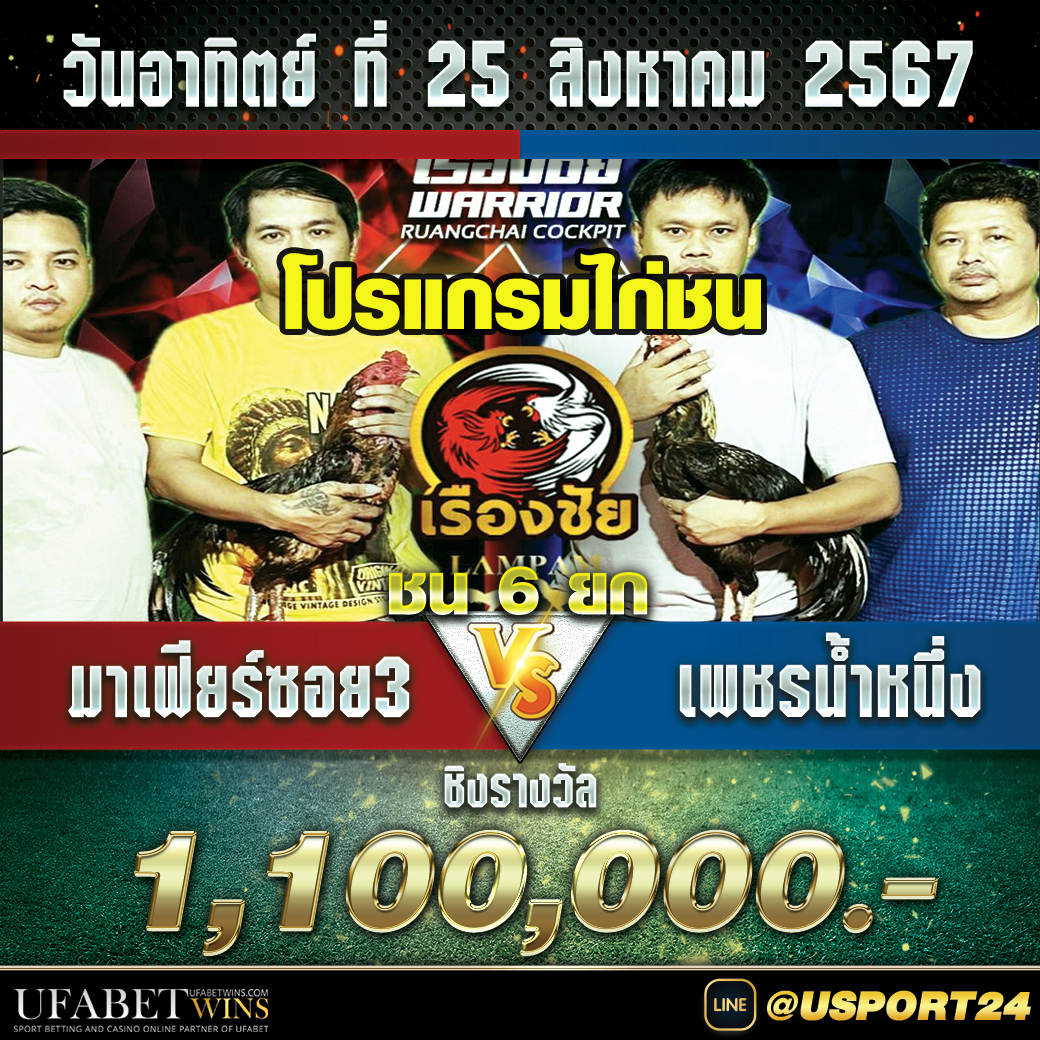 สนามชนไก่เรืองชัย อาทิตย์ที่25สิงหาคม2567