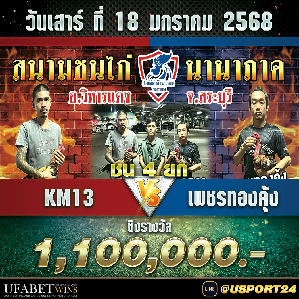 สนามชนไก่นานาภาค(สระบุรี)เสาร์ที่18มกราคม2568