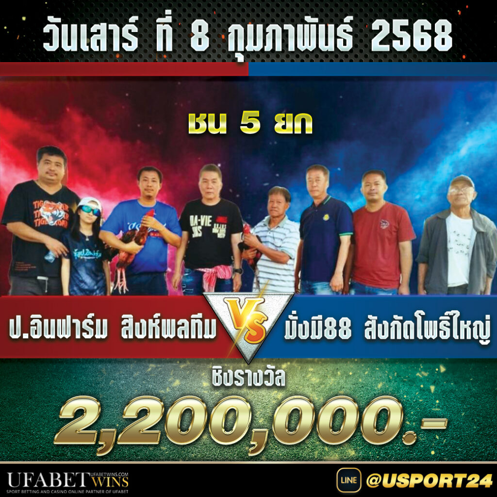 สนามชนไก่มหาลาภ เสาร์ที่8กุมภาพันธ์2568