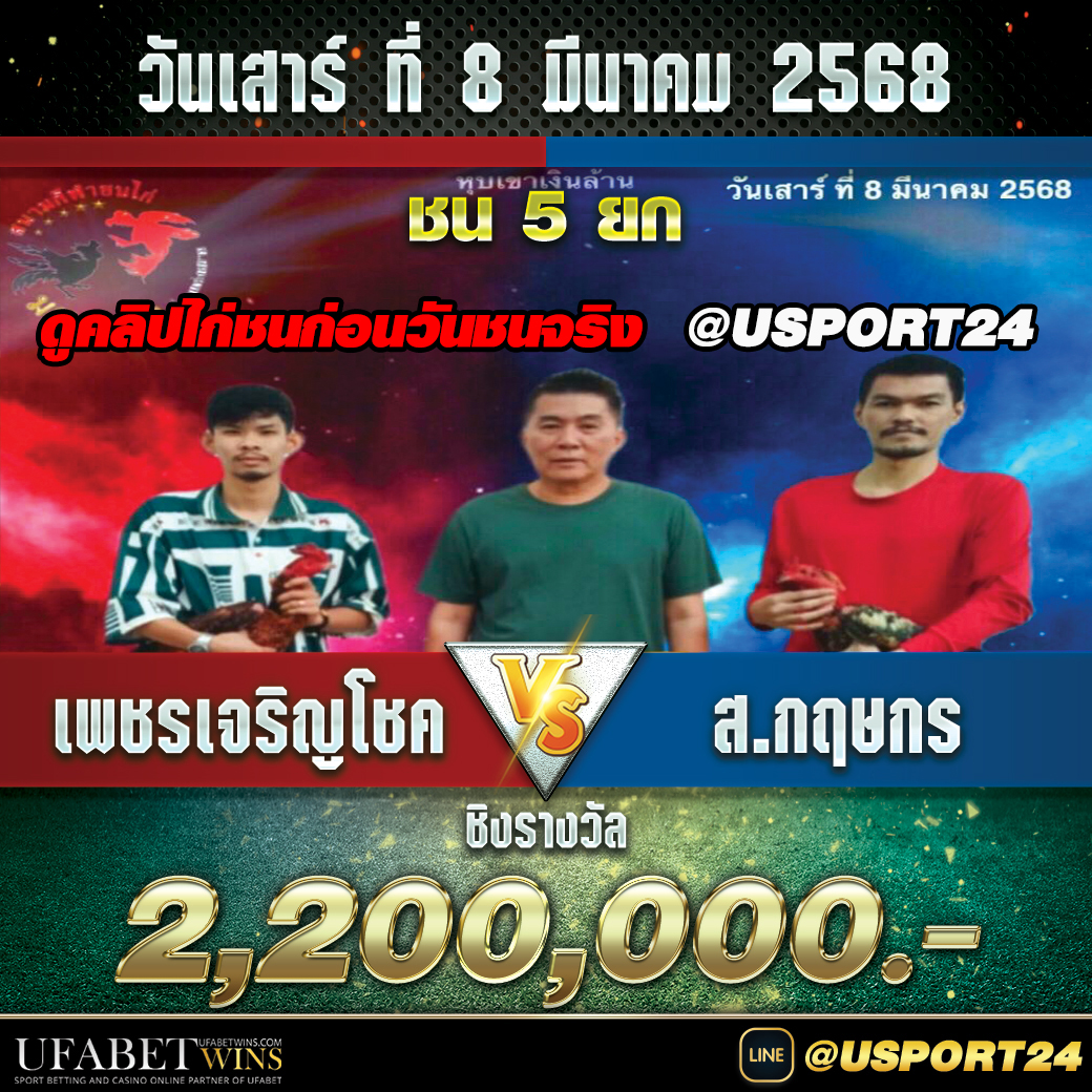 สนามชนไก่มหาลาภ(ปากช่องโคราช) เสาร์ที่8มีนาคม2568