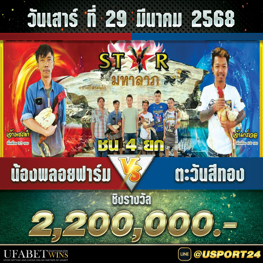 สนามชนไก่มหาลาภ(ปากช่อง) เสาร์ที่29มีนาคม2568