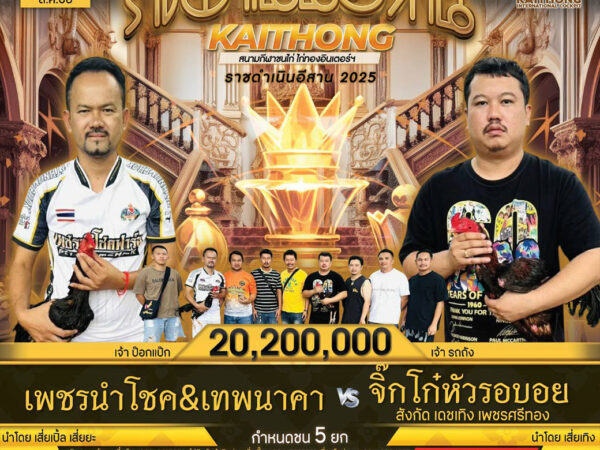 เพชรนำโชคVSจิ๊กโก๋หัวรอบอย(เดชเพชรสีทอง) สนามไก่ทองอินเตอร์