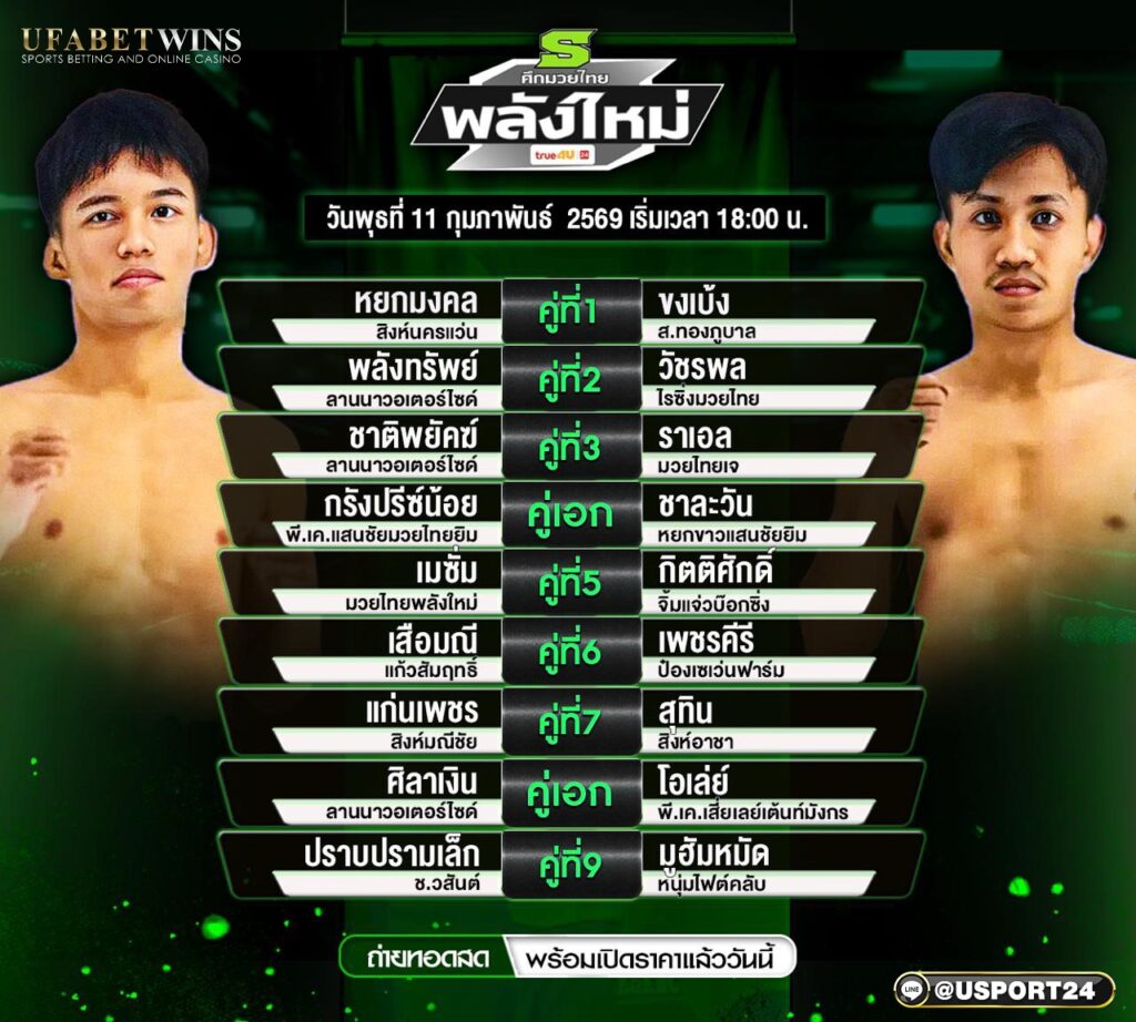 ศึกมวยไทยพลังใหม่ 11 ก.พ. 2569 | วิเคราะห์โปรแกรมมวยพร้อมผลชั่งน้ำหนัก เวทีมวยราชดำเนิน