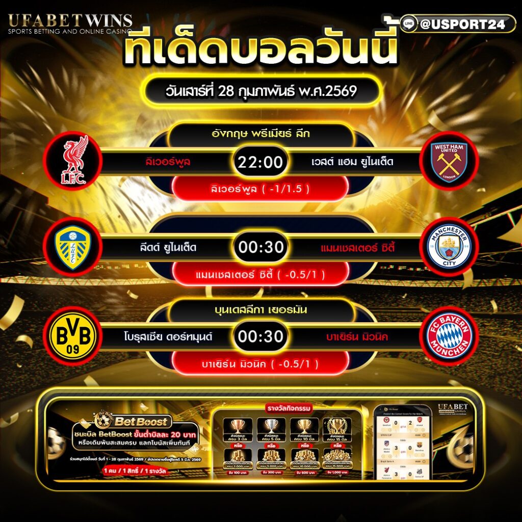 วิเคราะห์บอล 28 ก.พ. 2569 เจาะแท็กติก จุดชี้ขาด และแนวโน้มสกอร์ พร้อมตารางเวลาแข่ง