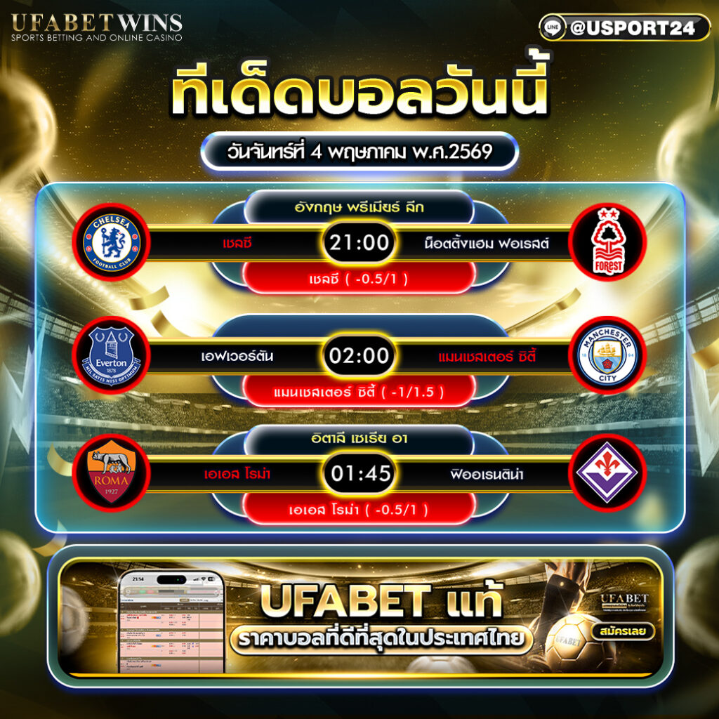 วิเคราะห์บอล วันนี้ 4 พ.ค. 2569 ทีเด็ดบอลครบทุกคู่เด่น